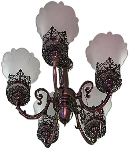 Sanleen Enterprises Gorgeous Looking Antique Chandelier Decorative Hanging Ceiling Light with 5 Lamps, Multicolour, Standard Size