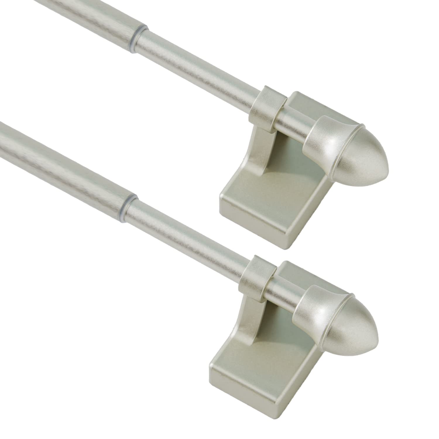 Photo 1 of Magnetic Curtain Rods 2 Pack for Metal Doors and Windows, Multi-Use Adjustable Magnetic Rods for Small Windows Cafe Sidelight and Iron Steel Places (Adjust from 9 to 16 Inch, Champagne)