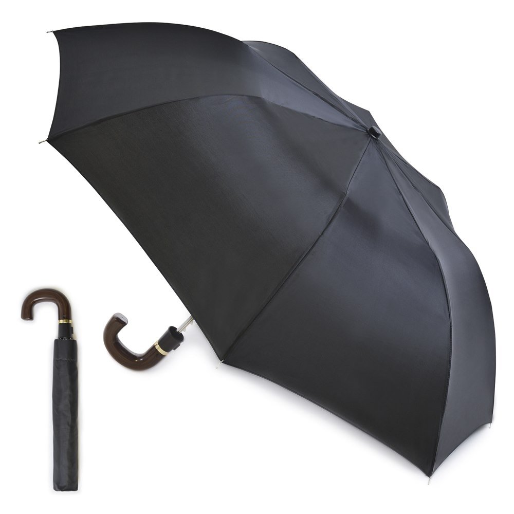 DRIZZLES Deluxe Mens AUTO Folding Umbrella Black