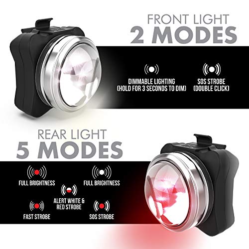 NP NIGHT PROVISION OPTIKS 210 Front & Rear LED Bike Light USB Rechargeable Compact (1 Pack)