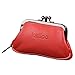 Leather Coin Change Purse for Women Ladies Kiss Lock Wallet Key Card Holder Organizer with Zipper Cute Small Pouch Retro Mini Clutch Bag Katloo (Red)