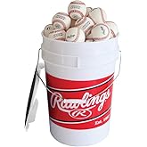Rawlings | Official League Competition Grade Baseballs | ROLB1X | Game/Practice Use | Youth/14U | Bucket | 24 Count