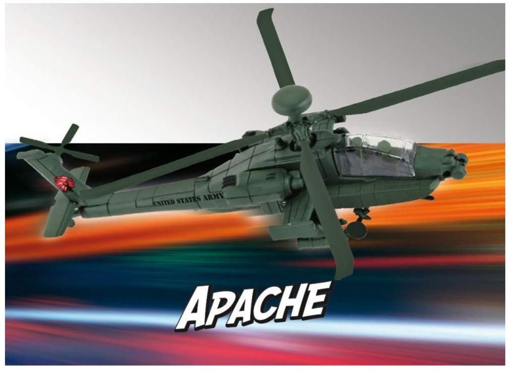 Revell RV06453 06453 6453 1:100 AH-64 Apache Build & Play Plastic Model Kit, Multicolour, 1/100