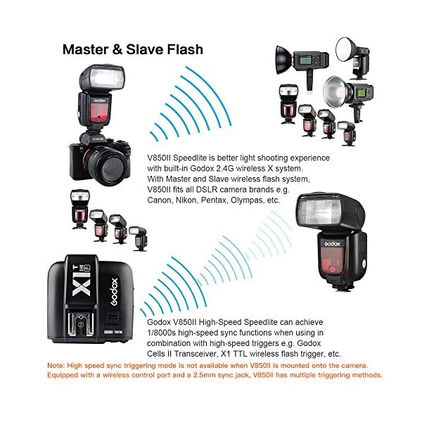 GODOX V850II Kamera Blitz Blitzgerät mit Xpro-N Trigger GN60 1 / 8000s HSS 650 Full Power Pops 1.5s Recyclingzeit… – Bild 6