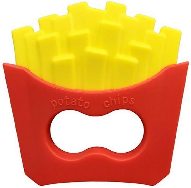 NEWSTARTS 1PC Creative hamburger fries baby tooth gum baby tooth rod tooth fixer indulge talk idle in cute Nipple