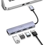 sunshot USB 3.0 Hub, 4 USB A Ports Hub Expander, Ultra Slim Splitter Adapter Cable for Laptop, Computer, PC to Extend USB Fla