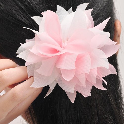 Lady Peony Silk Party Wedding Brooch Corsage Hair Head Clip Headdress Flowers (Pink color&acutiflorous)