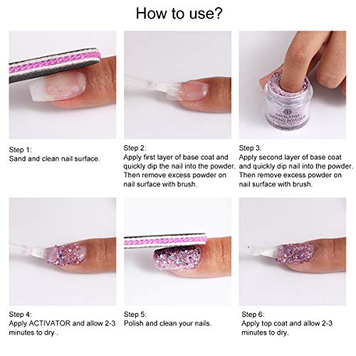 Saviland Dip Powder Nail Set 10 Colors Glitter Nude Pink Dipping Nail