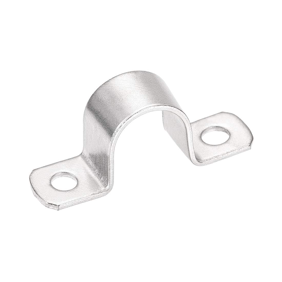 TA-VIGOR 2Pcs Rigid Pipe Straps, 25mm 2 Holes Stainless Steel Tension Tube Clip Clamp, Heavy Duty Conduit Clamps for Pipe Tube Wire Fixing, Laying Plumbing, Electricity, Exhaust