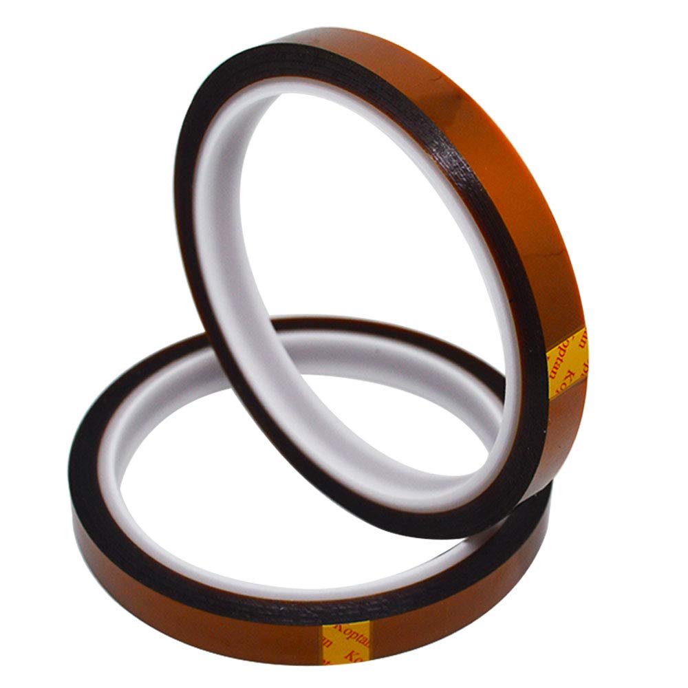 Senvenelec 2x 33m x 10mm x 0.05mm High Temp Polyimide Kapton Tape for Masking, Soldering, Powder Coating, Sublimation & Insulating Circuit Boards