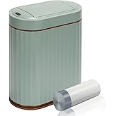 ELPHECO Bathroom Trash Can with Lid Butterfly, Motion Sensor Trash Can Bathroom Decor Automatic Garbage Can Wastebasket Bathroom Accessories, Kitchen, Living Room, Office, Sage Green