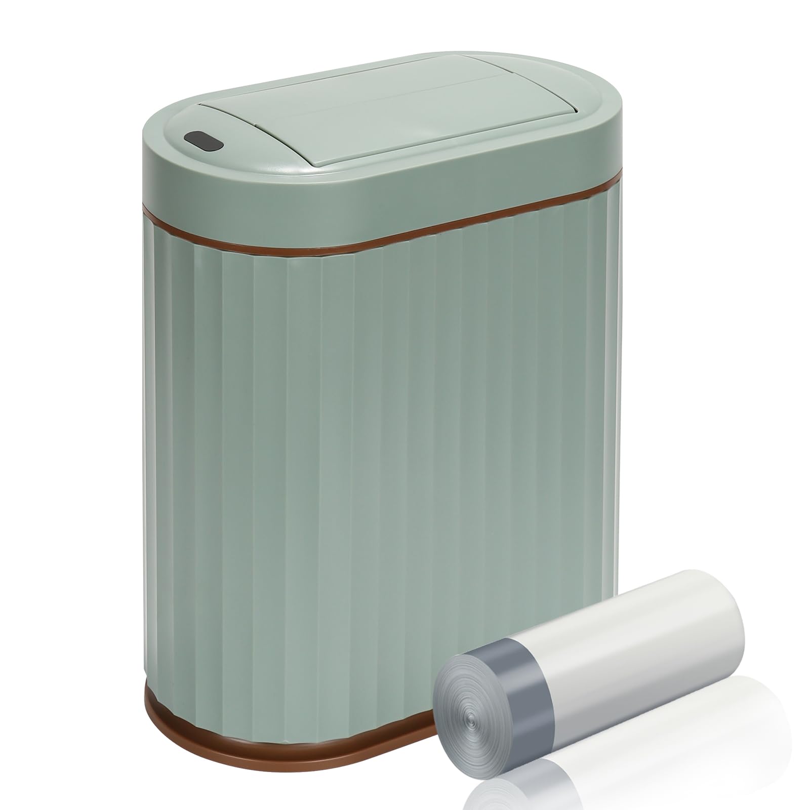 Photo 1 of ELPHECO Bathroom Trash Can with Lid Butterfly, Motion Sensor Trash Can Bathroom Decor Automatic Garbage Can Wastebasket Bathroom Accessories, Kitchen, Living Room, Office, Sage Green