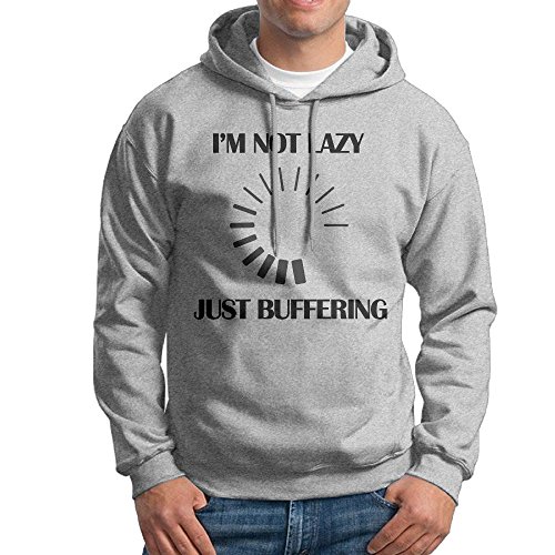 TTLTY I'M Not Lazy Just Buffering Pullover Hoodie,Classic & Comfortable Hooded Sweatshirt