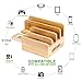 NEXGADGET 6 in 1 Bamboo Charging Station for Multiple Devices,6 Port 40W USB Desktop Charger,Fast USB Charging Station Organizer for Cellphone,Smart Watch,Tablets and Other USB Devices(5 Pack Cables)