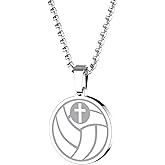 HOFOYA Sports Athletes Necklace with Inspiring Bible Quote from Phil 4:13 Baseball Basketball Football Soccer Volleyball Pendant Jewelry Gift for Men Teen boys girls,Christ Baptist gifts.
