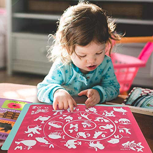 Silicone Placemats for Kids Learning Alphabet Animals Number for