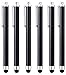 iCrews Capacitive Stylus Scratch and Fingerprint Resistant for iPad Pro Air iPhone 8 7 6 Nexus Samsung Touch Screen Devices Tablets Cell Phones Android Kindle Smartphones.(6 Black)