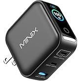 MINIX 100W USB C Charger, 3 Port GaN Charger with Smart Display and Touch Control, Powerful 100W Fast Charging for MacBook pro, iPhone 17/16 Series, Galaxy, Pixel, Laptop, and More. (NEO P3 Pro)