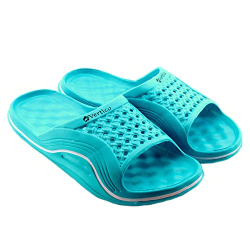 Vertico Slide-On Women's Shower and Poolside Sandal (6/7, Turquoise) - Thumbnail 6