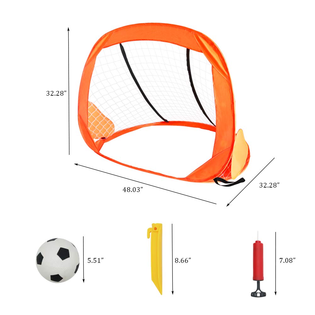 Fajiabao Soccer Goal Set Portable Sports Target Training Net Gifts with Carry Bag and Mini Soccer Ball and Pump for Kids Toddlers Children and Babies Age 3 4 5 6
