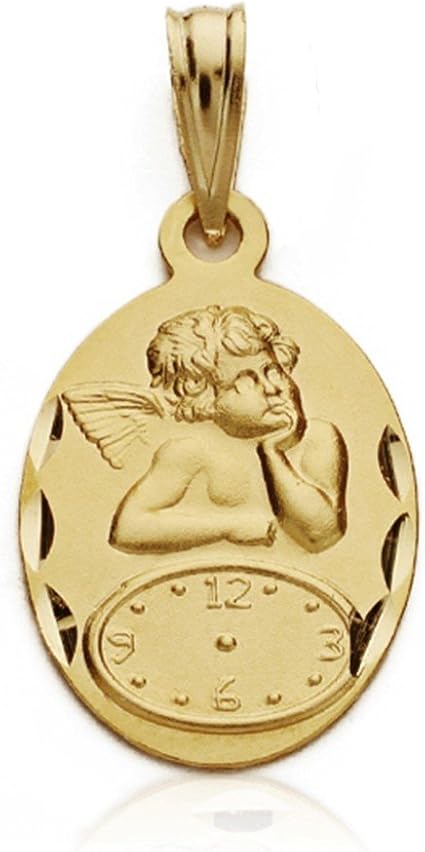 Medaille Pendentif 18k Montre En Or Ange Cherubin 19mm Bebe Temps Ovales De Naissance Details Sculptes Personnalisables Enregistrement Inclus Dans Le Prix Amazon Fr Bebes Puericulture