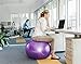 SmarterLife Workout Exercise Ball for Fitness, Yoga, Balance, Stability, or Birthing, Great as Yoga Ball Chair for Office or Exercise Gym Equipment for Home, Non-Slip Design (55 cm, Purple)