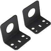 VANROUG 2 Pcs L-Bracket 1255 3/4 Hole Thick Steel Mobile Antennas Brackets for UHF VHF Coax NMO Antenna Mounts Cable Mobile Antennas (Black)
