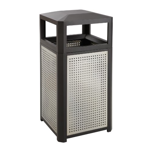 Safco 9934BL Trash Can, 38 Gallon, Black