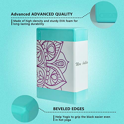HolaHatha Yoga Block, 9â€™â€™x6â€™â€™x3â€™â€™ EVA Foam Block to Support and Deepen Poses, Improve Strength and Flexibility, Great for Yoga, Pilates, Workout, Fitness & Gym(Blue, 9"x6"x3")