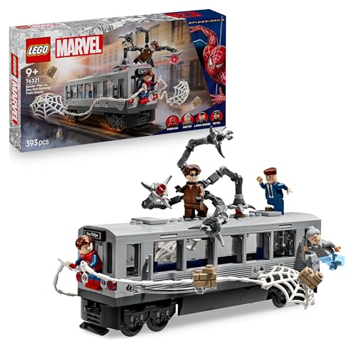 LEGO ǀ Marvel Spider-Man Contro Doc Ock: Duello sul Treno - Giocattolo da Esposizione con 4 Minifigure - Regalo da Collezione Da Supereroi per Bambini da 9 Anni in su Fan del Film - 76321