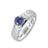 AILIN Personalized Solitaire Baseball Rings 925