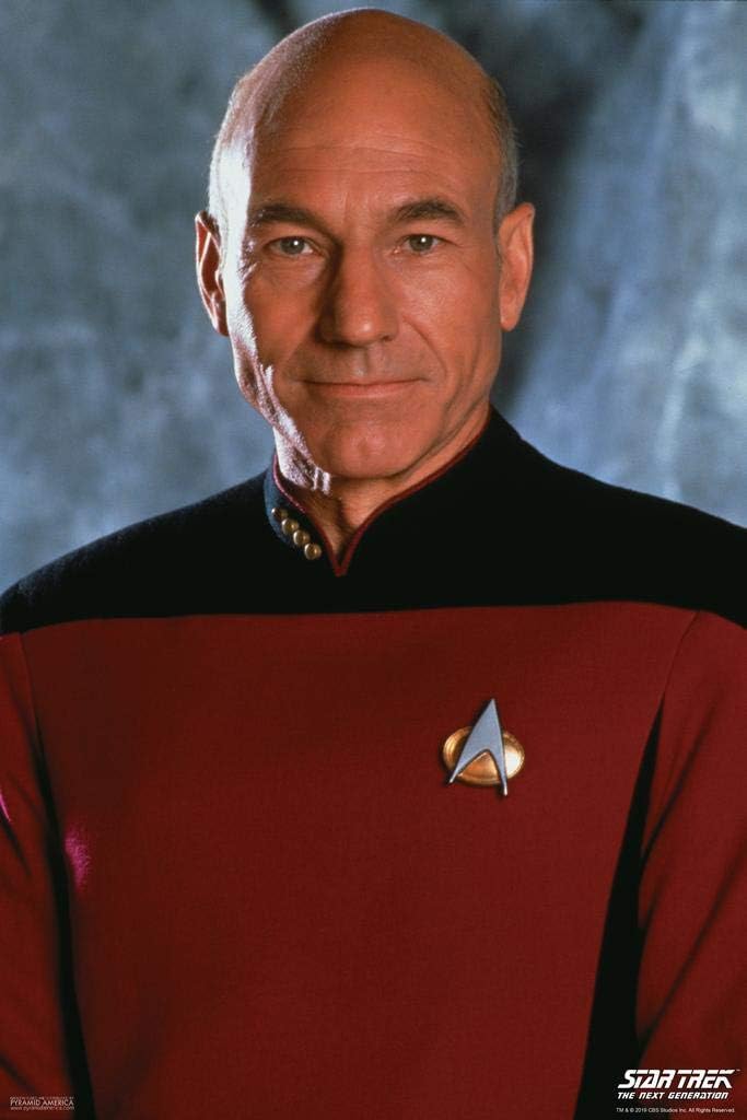 Pyramid America Star Trek The Next Generation Captain Picard TV Show Laminated Dry Erase Sign Poster 12x18