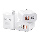 [3 Pack] USB C Wall Charger, 40W 4-Port USB C