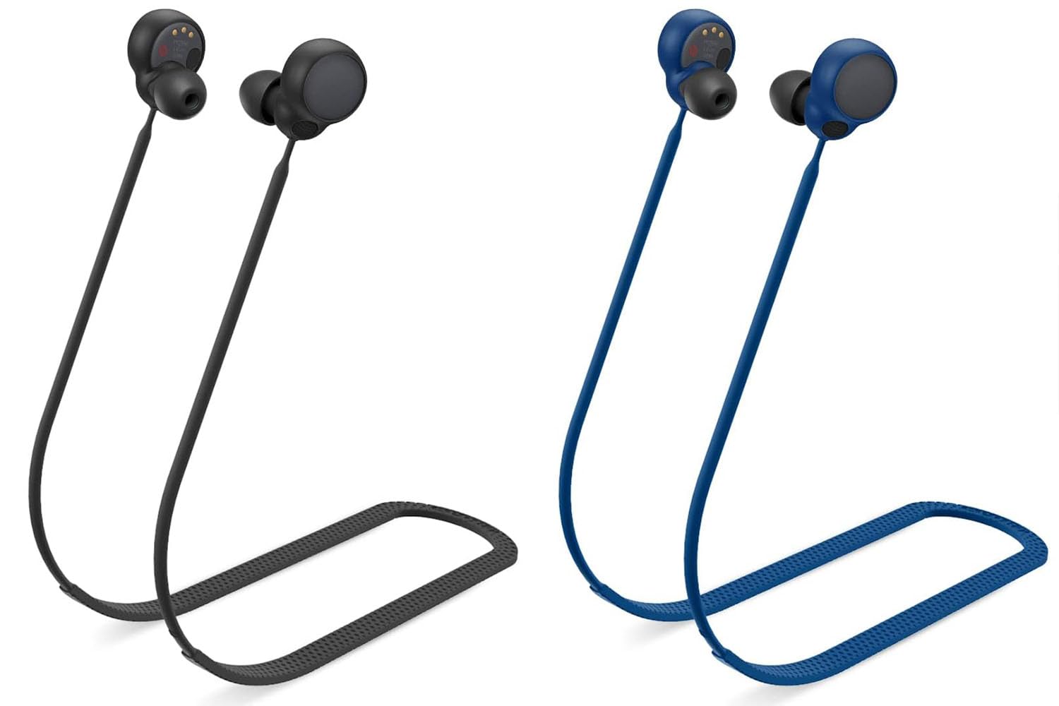 Anti-lost Strap for Sony Linkbuds S Earbuds: WUZUN Sporty Silicone Lanyard Accessories Compatible with Wireless Headphones with Bluetooth Noise Reduction Neck Cord (Blue + Black)