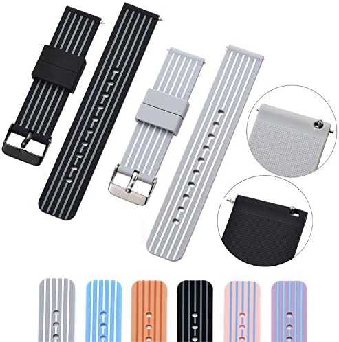 XiangMi Silicone Watchband Strap,Quick Release and Soft Rubber Surface with Textured Non-slip Back, Variety Color &amp; Size for Choose