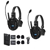 SYNCO Xtalk Xpro2 X2 Wireless Intercom Headset System for 2 Persons, Communication Headset 2.4 GHz 1640feet/500m Long Distance Noise Reduction for Live Show Stage Performance Movie Shoot (Xpro2/2 PCS)