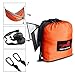 HONEST OUTFITTERS Double Camping Hammock with Hammock Tree Straps,Portable Parachute Nylon Hammock for Backpacking Travel 118L x 78W Inches Orange/Grey