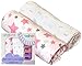 Best Organic Cotton Muslin Swaddle Blanket Set for Girls, 2 Large Baby Receiving Blankets for Newborns & Infants, Great for Tummy Time, Breastfeed Nursing & Stroller Cover, Security Travel Blankie!