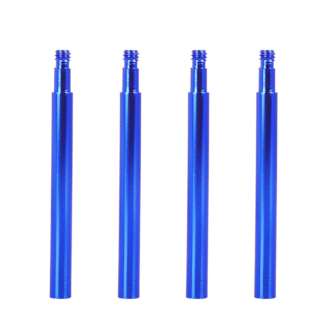 X AUTOHAUX 70mm Aluminum Alloy Bike French Type Valve Extender Extension Blue 4pcs