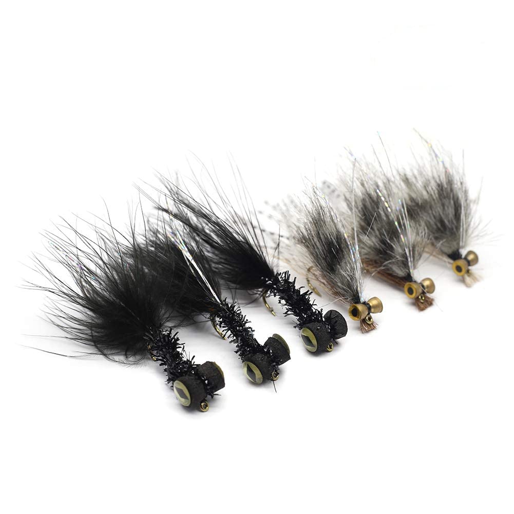 YZD Fly Fishing Big Trout Flies Kit Top 10 Steelhead Flies Flyfishing Gear Premium Wet Dry Flies Trout Lures Streamer Nymph Emerger Fishing Assorted Trout Flies Bass Salmon (Big Trout Flies Kits 04)