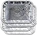 MARO MEGASTORE (Pack of 4 16.1-Inch x 12.2-Inch Oblong Rectangular Trim Victoria Floral Engraved Catering Chrome Plated Serving Plate Mirror Food Candle Deco Art Tray Platter Party(Medium) T227-4pk