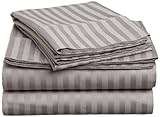 ELAINE KAREN  STRIPED 4PC QUEEN Sheet Set GREY