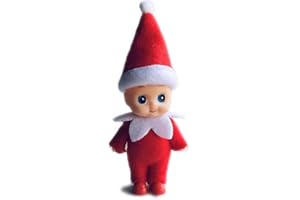 WULEEUPER Tiny Baby Elf Doll | Christmas Miniature Elf Decoration | Newborn Gift | Baby Grow Dolls with Feet and Shoes (Red)