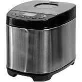 Collier Kitchen Automatic Bread Maker &ndash; Compact Home Bread Machine with 15+ Settings, Viewing Window &amp; Adjustable Crust Control &ndash; 2lb Capacity Non-Stick Pan &ndash; Stainless Steel