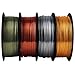 TTYT3D Silk Shiny Metal Gold Silver Red Copper Bronze PLA 3D Printer Filament Bundle, 1.75mm 3D Printing Material 1Kg Each Spool Total 4Kg in One Box 4 in 1 Bundle