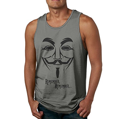 LanZhuoq Mens V for Vendetta Remembers Fashion Outdoor DeepHeather Shirts M Tank Tops