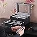 BEWISHOME Watch Box Organizer with Valet Drawer - Real Glass Top, Metal Hinge, Large Holder, Black PU Leather - 10 Slots Watch Storage Case Jewelry Box for Men SSH14B