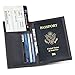 Genuine Leather Passport Holder - B BELK RFID Blocking Travel Wallet Cover Case For Men & Women,Protect Your Passport,Airline Ticket, Credit Cards,Cash