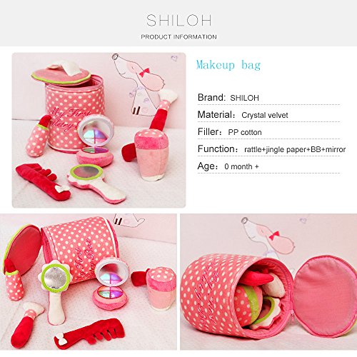 SHILOH Baby Fill and Spill Girl Pretend Play Make up Kit Mini Toiletry Bag Christmas Birthday Gift Pink