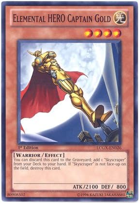 Amazon 遊戯王 英語版 Lcgx En026 Elemental Hero Captain Gold ｅ ｈｅｒｏ キャプテン ゴールド ノーマル 1st Edition トレカ 通販